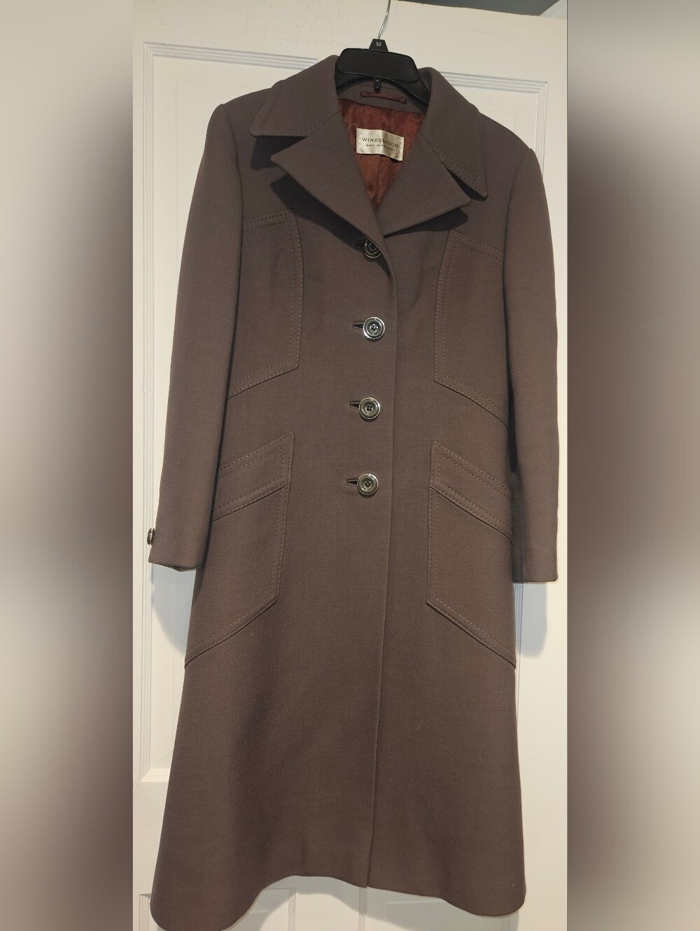 Vintage Windsmoor Brown Single-Breasted Women's Long Trench Coat